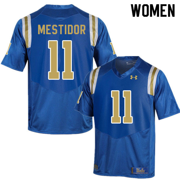 Women #11 Kenny Mestidor UCLA Bruins College Football Jerseys Sale-Blue - Click Image to Close